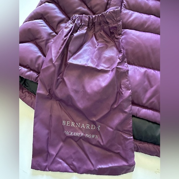 Bernardo Packable Goose Down Vest Small Purple Plum Quilted Zip Front Pockets - Picture 7 of 8
